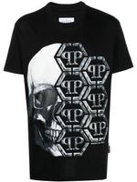 Philipp Plein t-shirt en coton à motif tête de mort - Noir