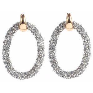 Cilla Jewels oorbellen Crystal Oval Gold Silver