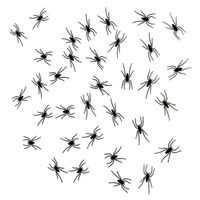 Chaks nep spinnen/spinnetjes 4 x 2 cm - zwart - 50x stuks - Horror/griezel thema decoratie beestjes - Feestdecoratievoor