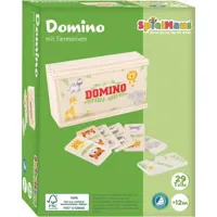 Vedes Spielmaus houten domino spel met 28 bordjes Vedes Spielmaus houten domino spel met 28 bordjes