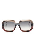 MISSONI EYEWEAR lunettes de soleil carrées à effet écaille de tortue - Marron - thumbnail