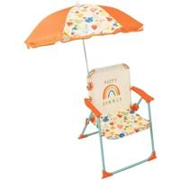 FUN HOUSE Fruity's Opvouwbare campingstoel met parasol - H.38.5 x B.38.5 x D.37.5 cm + parasol ø 65 cm - Voor kinderen