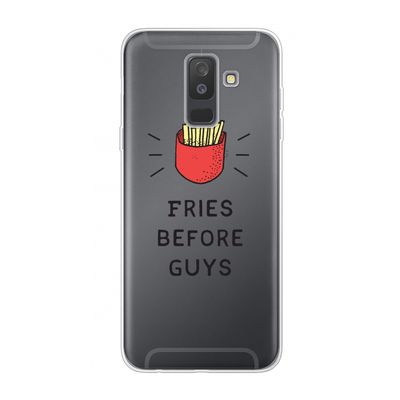 Fries before guys: Samsung Galaxy A6 Plus (2018) Transparant Hoesje