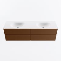 MONDIAZ VICA 170cm badmeubel onderkast Rust 4 lades. Wastafel MOON dubbel 2 kraangaten, kleur Talc.