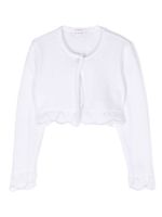 Monnalisa cardigan bordé de dentelle - Blanc