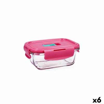 Hermetische Lunchtrommel Luminarc Pure Box Holy Tweekleurig Glas 380 ml (6 Stuks)