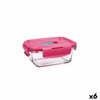 Hermetische Lunchtrommel Luminarc Pure Box Holy Tweekleurig Glas 380 ml (6 Stuks)