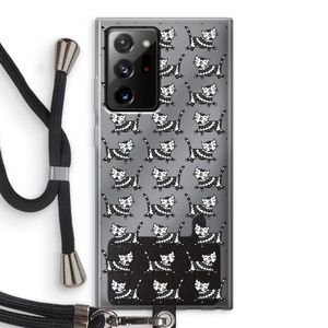 Zwarte poes: Samsung Galaxy Note 20 Ultra / Note 20 Ultra 5G Transparant Hoesje met koord