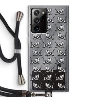 Zwarte poes: Samsung Galaxy Note 20 Ultra / Note 20 Ultra 5G Transparant Hoesje met koord