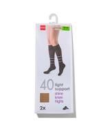 HEMA 2-pak kniekousen licht ondersteunend 40 denier poeder (poeder)