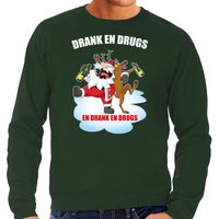 Foute Kersttrui / outfit Drank en drugs groen voor heren - thumbnail