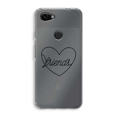 Friends heart black: Google Pixel 3a Transparant Hoesje