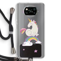 Regenboog eenhoorn: Xiaomi Poco X3 NFC Transparant Hoesje met koord