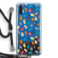 Kleurrijke katten: Samsung Galaxy A50 Transparant Hoesje met koord