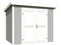 Blokhut Mila 250x200 Platinum Grey-Wit - Outdoor life
