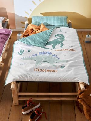 Personaliseerbare slaapset kleuterschool MINILI DINOS groen