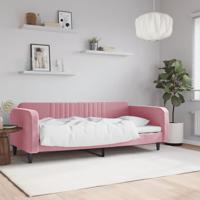 Slaapbank 90x200 cm fluweel roze