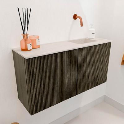 Toiletmeubel Mondiaz Joya Dlux | 80 cm | Meubelkleur Shadow | Faye wastafel Meli Wasbak Rechts | Zonder kraangat(en)