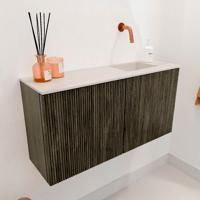Toiletmeubel Mondiaz Joya Dlux | 80 cm | Meubelkleur Shadow | Faye wastafel Meli Wasbak Rechts | Zonder kraangat(en)