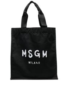 MSGM sac à main à logo imprimé - Noir