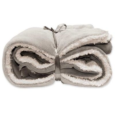 Unique Living Unique Living Lars coral fleece/suede plaid 150x200cm chateau grey