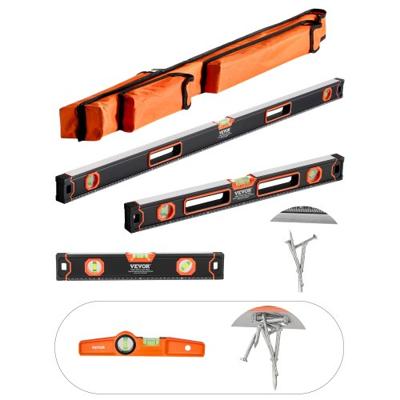VEVOR Torpedo Waterpas Set 4-Delig Meetgereedschap met Luchtbel 120/60/40/25cm