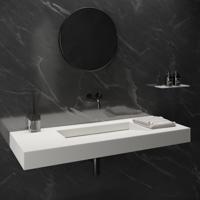 Wastafel Ideavit Solidsquare 120x46x10 cm Solid Surface Mat Wit Ideavit