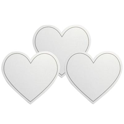 Hartvormige witte wenskaarten - 30x stuks - Bruiloft huwelijk uitnodigingen of bedankjes