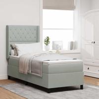 Boxspring bed met hoofdeinde Lichtgrijs 80 x 200 cm Fluweel