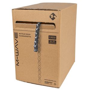 M-Wave ketting 9 speed 1/2x11/128, grijs. 15m op rol, incl 10 verbindingsschakels