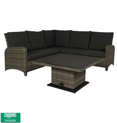 Qopps Aruba lounge dining set met in hoogte verstelbare tafel