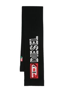 Diesel écharpe à logo en intarsia - Noir