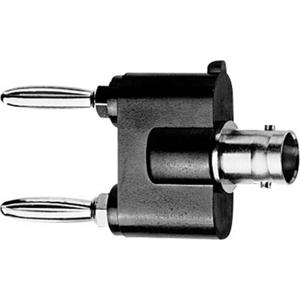 Telegärtner 100023659 Meetadapter BNC-bus - Banaanstekker 4 mm, Banaanstekker 4 mm Zwart, Zilver