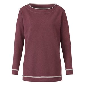 Sweatshirt met boothals van bio-katoen, pruim-gemêleerd Maat: 40/42