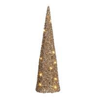 House of Seasons LED kegel kerstboom lamp - champagne - 20 leds - H50 cm -kerstverlichting - thumbnail