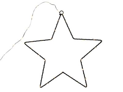Ster metaal zwart 30cm 40lamps warmLED