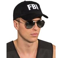 Politie Verkleedpet - FBI - zwart - volwassenen - pet - verkleedaccessoire