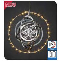 Hellum 523003 Kerstster Warmwit LED Metaal 3D-effect, Timer