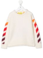 Off-White Kids pull Arrow en maille texturée - Blanc