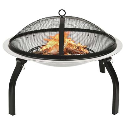 VidaXL Vuurschaal en barbecue 2-in-1 met pook 56x56x49 cm rvs