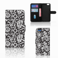 Apple iPhone 6 Plus | 6s Plus Hoesje Black Flowers - thumbnail