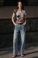 Rechte jeans met omgekeerd effect - BLUE - 42