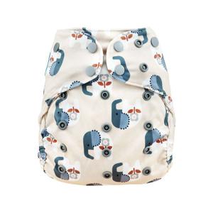 Blümchen Alles-in-Twee luier - ECO Shell Cozy Elephant - OneSize (4-15 kilo) - Drukknoopjes