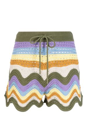 ZIMMERMANN short en crochet à rayures - Violet