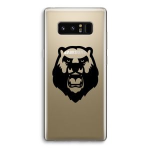 Angry Bear (black): Samsung Galaxy Note 8 Transparant Hoesje