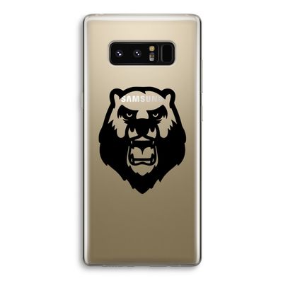 Angry Bear (black): Samsung Galaxy Note 8 Transparant Hoesje