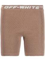 Off-White short nervuré à logo imprimé - Marron - thumbnail