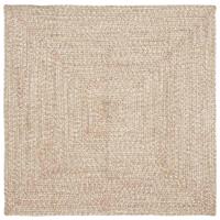 VidaXL Vloerkleden vierkant natuurlijk en wit 120 x 120 cm jute