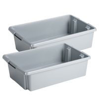 Sunware Opslagbox - 4 stuks - kunststof 30 liter lichtgrijs 59 x 39 x 17 cm