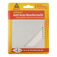 Anti-krasvilt - 1x knipvel - wit - 90 x 100 mm - rechthoek - zelfklevend - meubel beschermvilt